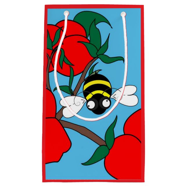 Sacola Para Presentes Pequena Pequeno Saco Presente de Maçã (Frente)