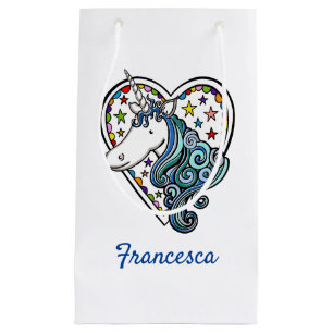 Sacola Para Presentes Pequena Pequeno Saco Saco Presente do Coração do Unicórnio