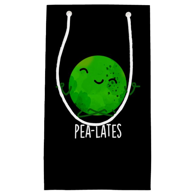 Sacola Para Presentes Pequena Pera Engraçado Pilates Pea Pun Dark BG (Frente)