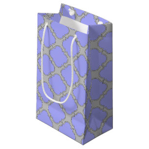 Sacola Para Presentes Pequena Perfurador quatrefoil e cinza