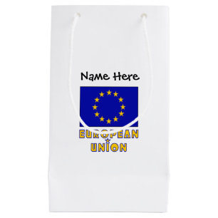 Sacola Para Presentes Pequena Personalização negra da bandeira da União Europeia