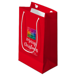 Sacola Para Presentes Pequena Personalizar texto do logotipo da empresa de image