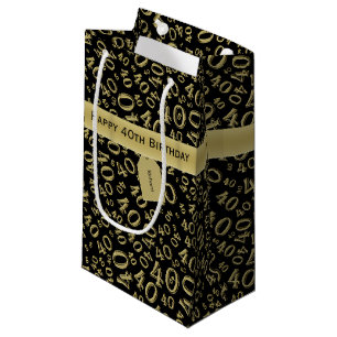 Sacola Para Presentes Pequena Personalize:  Tema feliz do partido de aniversári