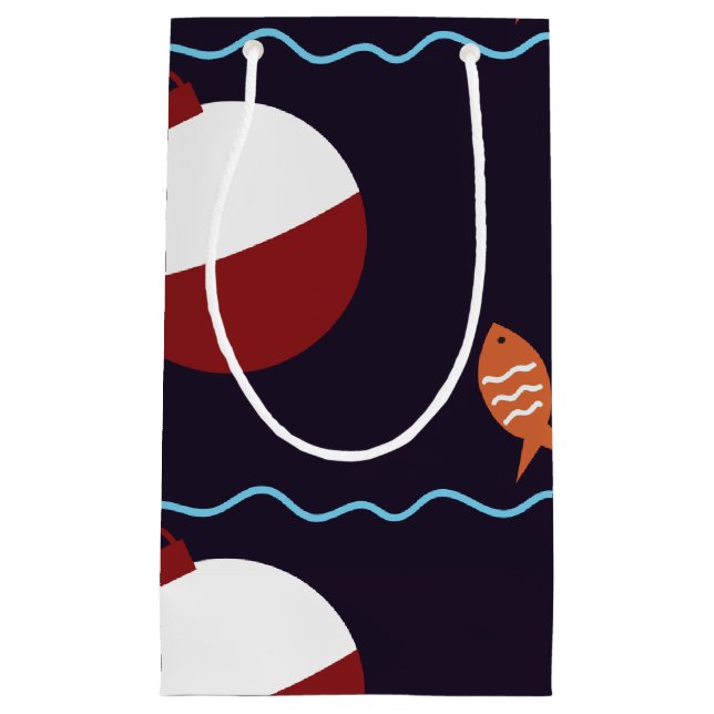 Sacola Para Presentes Pequena Pesca da natação da isca dos peixes (Frente)