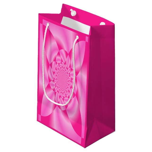 Sacola Para Presentes Pequena Pétala de Folha Rosa (Frente inclinada)