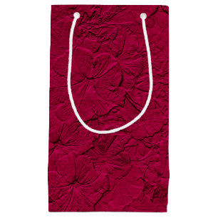 Sacola Para Presentes Pequena Petunias Esculpidas Magenta-Pequena Saco-Presente