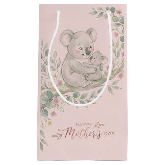 Sacola Para Presentes Pequena Pink, Gentle Koala Mom and Joey