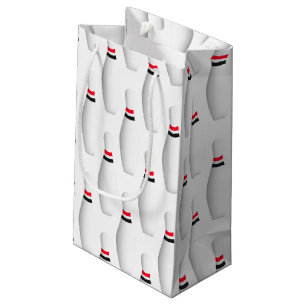 Sacola Para Presentes Pequena pinos de boliche no branco