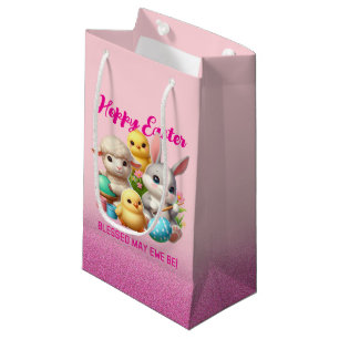 Sacola Para Presentes Pequena Pintinhos Coelhinhos Coelhinhos Coelhinhos-De-Pásc