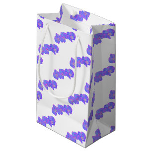 Sacola Para Presentes Pequena Pintura de orquídea violeta roxa