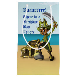 Sacola Para Presentes Pequena Pirata de Menino Americano Africano