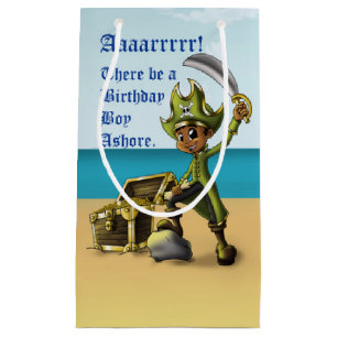 Sacola Para Presentes Pequena Pirata de Menino Americano Africano