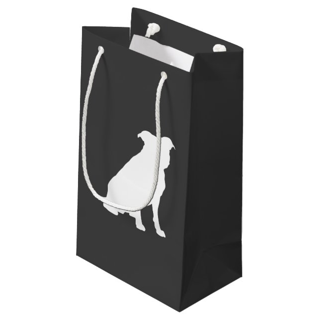 Sacola Para Presentes Pequena Pit Bull Cachorro Bebê Pitbull Chá Sexo Neutro (Verso inclinado)