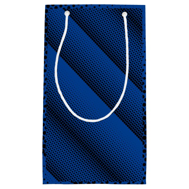 Sacola Para Presentes Pequena Pixel Padrão 08.B.w Azul BG (Frente)