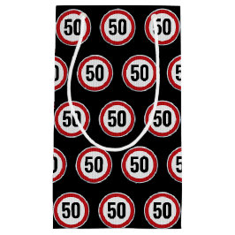 Sacola Para Presentes Pequena Placa de Limite de Velocidade de 50º Aniversário -