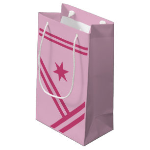 Sacola Para Presentes Pequena Placa Diagonal Lilac Rosa - Estrela - Gráfico Mod