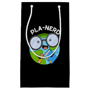 Sacola Para Presentes Pequena Planerd Piadas Planet Puns engraçados BG escuro