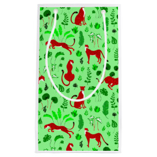 Sacola Para Presentes Pequena planta monstera de leopardo-da-chita