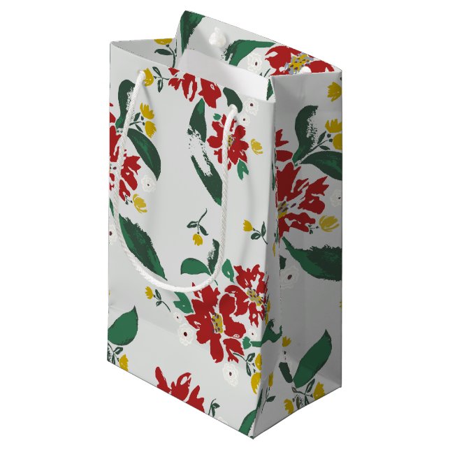 Sacola Para Presentes Pequena Poinsettias for all Seasons Gift Bag (Frente inclinada)