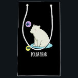 Sacola Para Presentes Pequena Polar Bear Funny Science Pun Dark BG<br><div class="desc">Polar Bear Funny Science Pun apresenta um urso polar fofo com polos elétricos. Um presente engraçado para a família e amigos que amam ursos polares e trocadilhos.</div>