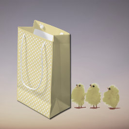 Sacola Para Presentes Pequena polka dots in butter  yellow