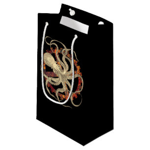 Sacola Para Presentes Pequena Polvo Steampunk e Engrenagens de Escritório Rusty
