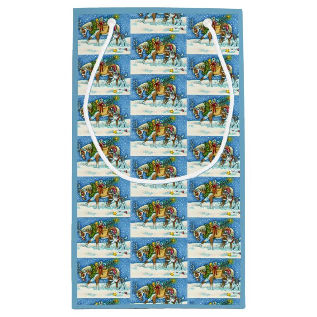 SACOLA PARA PRESENTES PEQUENA PÔNIAS DE NATAL CHINCOTEAGUE, SONHOS E BRINQUEDOS (Verso)