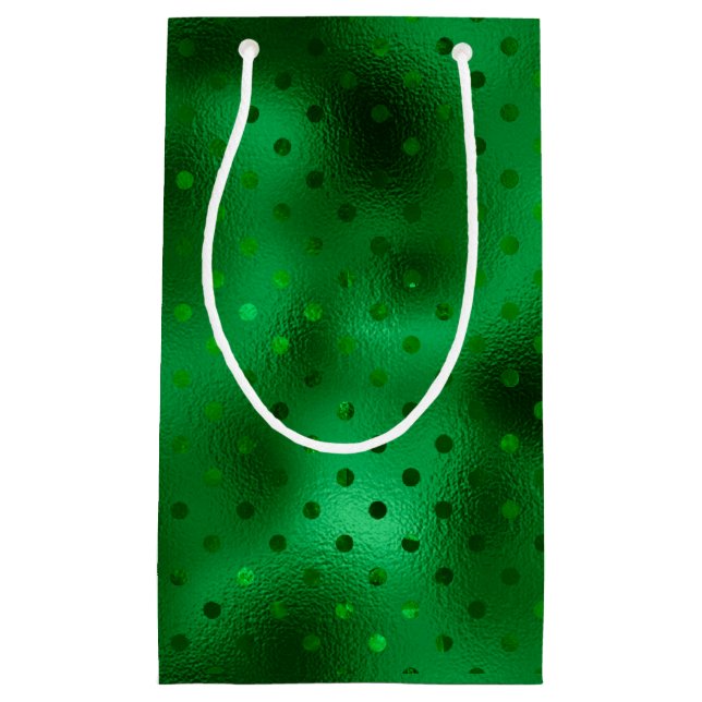 Sacola Para Presentes Pequena Ponto de Bolha Verde (Frente)