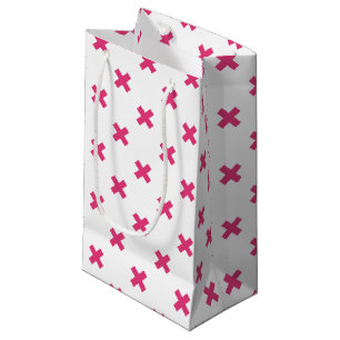 Sacola Para Presentes Pequena Pontos cruzados em branco