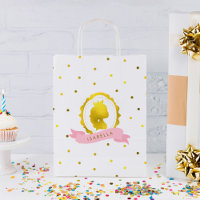 Pontos de Confetti e Cameo Dourados Faux Rosa