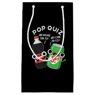 Sacola Para Presentes Pequena Pop Quiz Engraçado Soda Pop Pun Dark BG