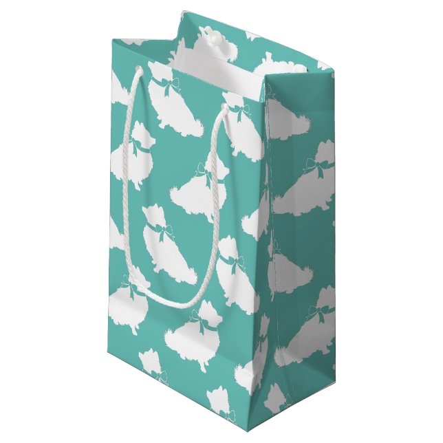 Sacola Para Presentes Pequena Pôpia Pom Pomeraniana (Frente inclinada)