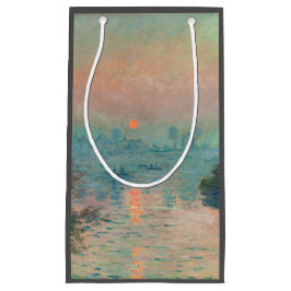 Sacola Para Presentes Pequena Pôr do sol de Monet no Sena Fine Art Impressionism