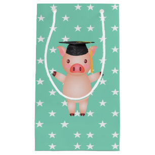 Sacola Para Presentes Pequena Porcos e Estrelas para Graduação