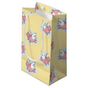Sacola Para Presentes Pequena Porcos Voadores Novo Bebê Amarelo Pequeno Saco