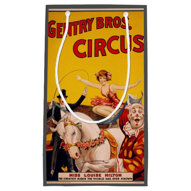 Sacola Para Presentes Pequena Poster de executor do Circus Colortivo Vintage (Frente)