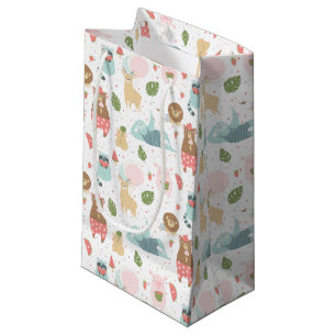 Sacola Para Presentes Pequena Preguiça & teste padrão dos amigos