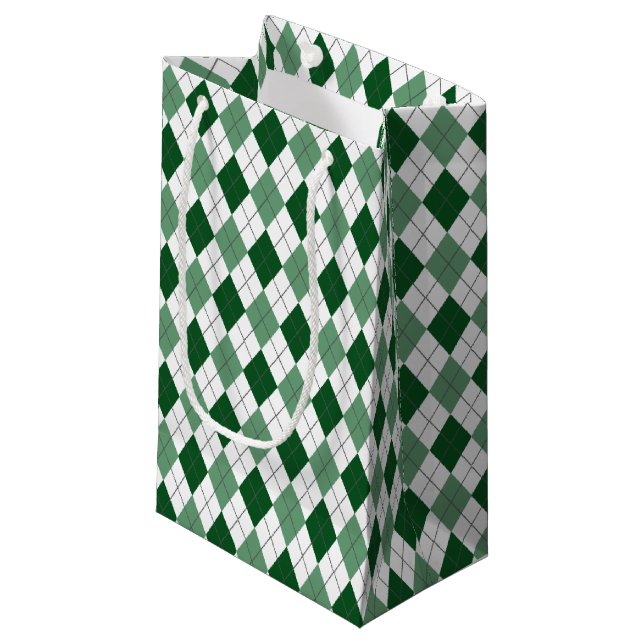 Sacola Para Presentes Pequena Preppy Argyle (Frente inclinada)