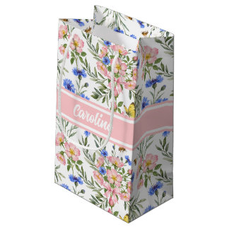 Sacola Para Presentes Pequena Presente de Ioga Flor Silvestre Cottage