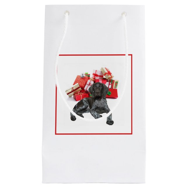 Sacola Para Presentes Pequena Presente de Natal Glossy Grizzly (Frente)