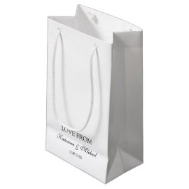 Sacola Para Presentes Pequena Presente de Roteiro de Casamento Minimalista Branc