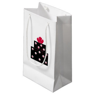 Sacola Para Presentes Pequena Presente Preto Moderno Com Laço