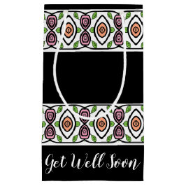 Sacola Para Presentes Pequena Preto com Padrão Colorido