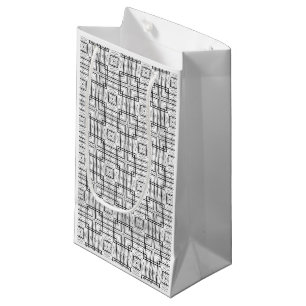 Sacola Para Presentes Pequena Preto e Branco - Barra de Presentes Geométricos do