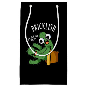 Sacola Para Presentes Pequena Pricklish Piadas Engraçadas de Cactus Fundo Escuro