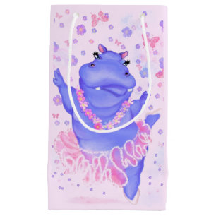 Sacola Para Presentes Pequena Prima Ballerina Hippo - Adicionar Seu Nome / Texto