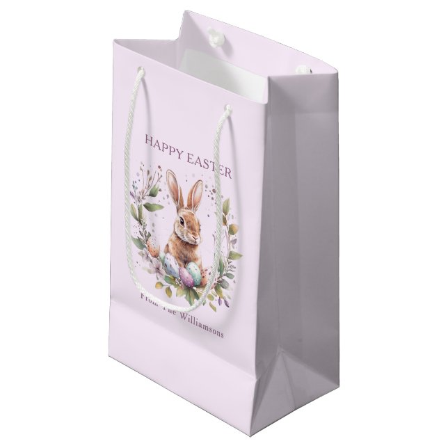 Sacola Para Presentes Pequena Primavera Bunny Easter Egreath Personalizado (Frente inclinada)