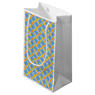 Sacola Para Presentes Pequena Primavera na Páscoa Coelhinha Carroça Azul Criança