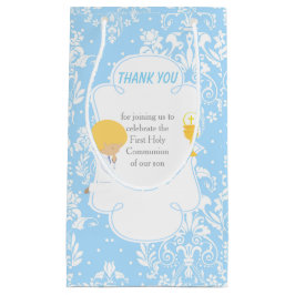 Sacola Para Presentes Pequena Primeira Comunhão de Cabelos Louros Obrigado