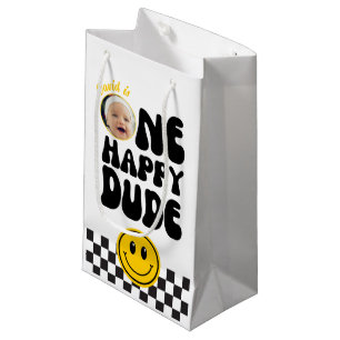 Sacola Para Presentes Pequena Primeiro Aniversário da Foto Personalizada de Um C